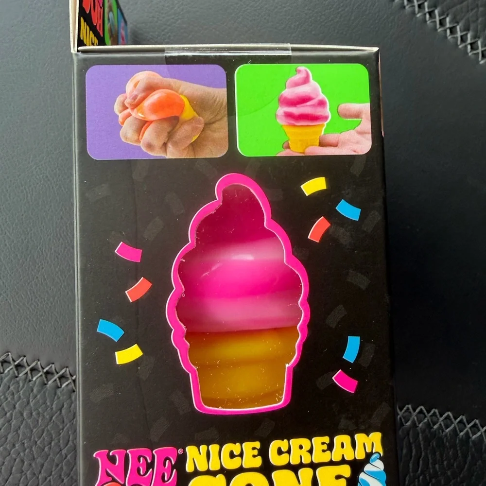 Nee Nice Cream Cone Pink & Yellow Squeeze Toy - Picture 2 of 5